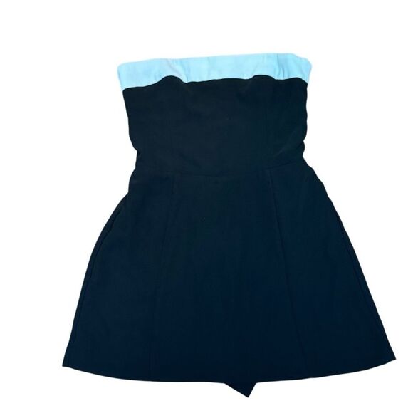 Amanda Uprichard Kerry Skort Romper - Black & Ivory Size Small - Picture 3 of 5